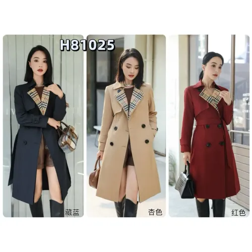 Replica Burberry Trench Coat Long Sleeved For Women #1410296 $160.00 USD for Wholesale