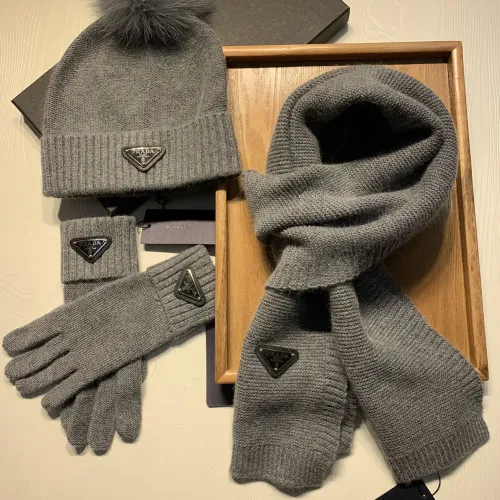 Replica Prada Hat and Scarf and Glove Set #1413073 $76.00 USD for Wholesale