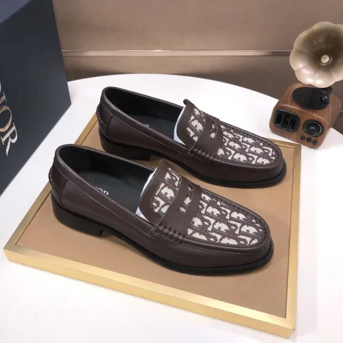 Replica Christian Dior Leather Shoes For Men #1415801 $100.00 USD for Wholesale