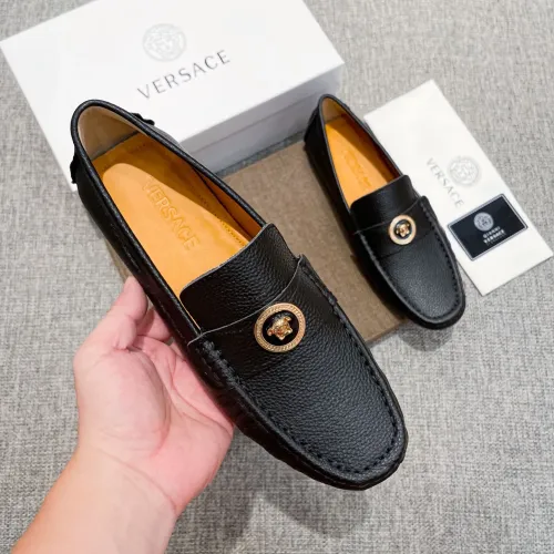 Replica Versace Leather Shoes For Men #1416056 $85.00 USD for Wholesale