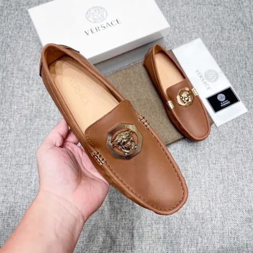 Replica Versace Leather Shoes For Men #1416057 $85.00 USD for Wholesale