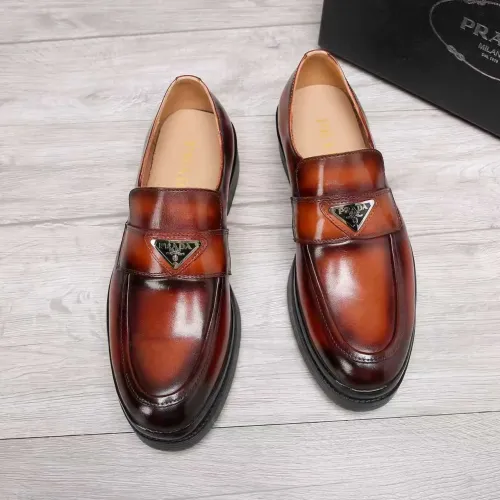 Replica Prada Leather Shoes For Men #1416115 $100.00 USD for Wholesale