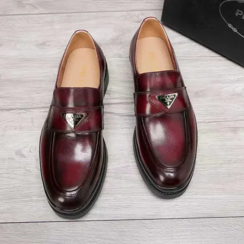 Replica Prada Leather Shoes For Men #1416117 $100.00 USD for Wholesale