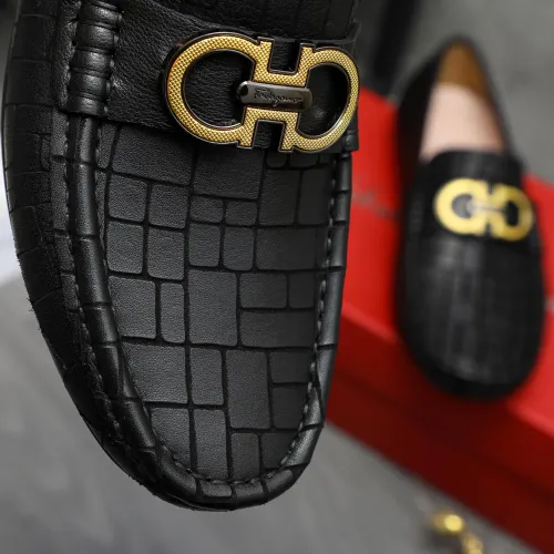 Replica Salvatore Ferragamo Leather Shoes For Men #1416442 $76.00 USD for Wholesale