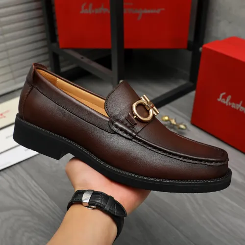 Replica Salvatore Ferragamo Leather Shoes For Men #1416447 $98.00 USD for Wholesale