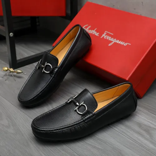 Replica Salvatore Ferragamo Leather Shoes For Men #1416529 $76.00 USD for Wholesale