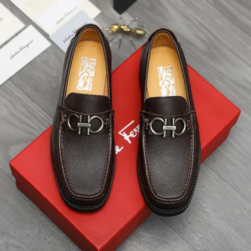 Replica Salvatore Ferragamo Leather Shoes For Men #1416536 $96.00 USD for Wholesale