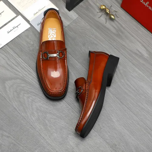 Replica Salvatore Ferragamo Leather Shoes For Men #1416541 $96.00 USD for Wholesale