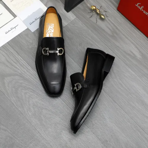 Replica Salvatore Ferragamo Leather Shoes For Men #1416543 $88.00 USD for Wholesale