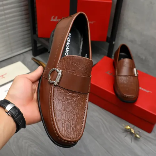 Replica Salvatore Ferragamo Leather Shoes For Men #1416546 $88.00 USD for Wholesale