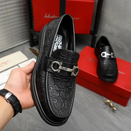 Replica Salvatore Ferragamo Leather Shoes For Men #1416551 $88.00 USD for Wholesale