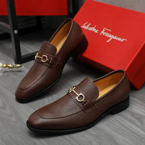 Cheap Salvatore Ferragamo Leather Shoes For Men #1416556, $$88.00 USD On Salvatore Ferragamo Leather Shoes