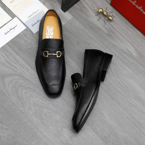 Replica Salvatore Ferragamo Leather Shoes For Men #1416557 $88.00 USD for Wholesale