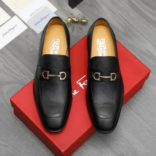 Replica Salvatore Ferragamo Leather Shoes For Men #1416559 $88.00 USD for Wholesale