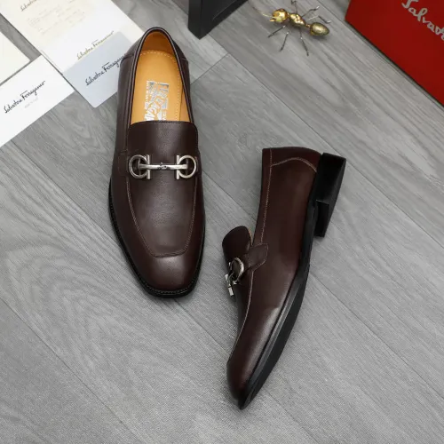 Replica Salvatore Ferragamo Leather Shoes For Men #1416560 $88.00 USD for Wholesale