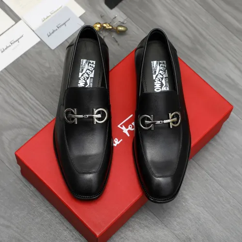 Replica Salvatore Ferragamo Leather Shoes For Men #1416561 $88.00 USD for Wholesale