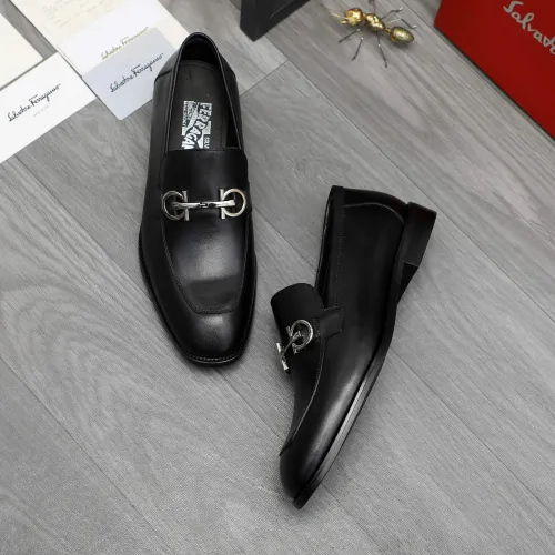 Replica Salvatore Ferragamo Leather Shoes For Men #1416561 $88.00 USD for Wholesale