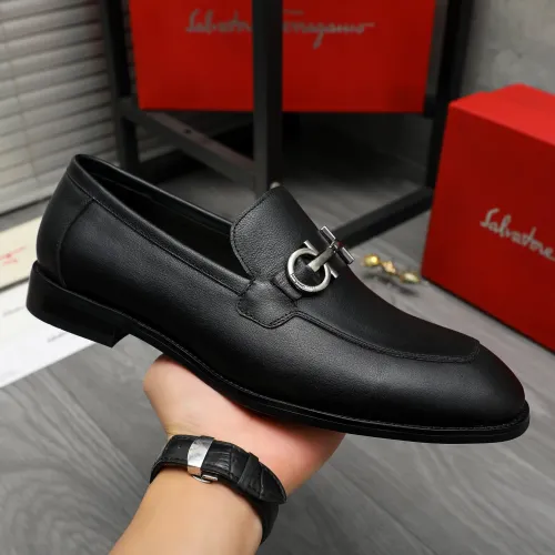 Replica Salvatore Ferragamo Leather Shoes For Men #1416563 $88.00 USD for Wholesale