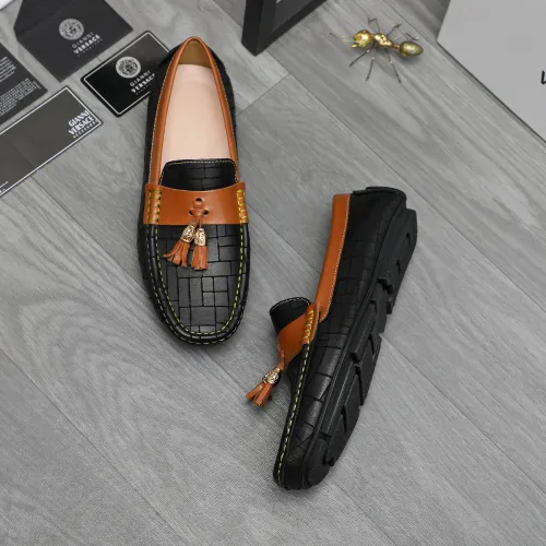 Replica Versace Leather Shoes For Men #1416940 $76.00 USD for Wholesale