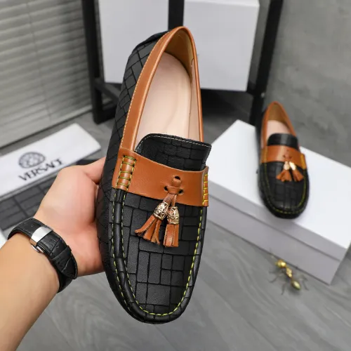 Replica Versace Leather Shoes For Men #1416940 $76.00 USD for Wholesale