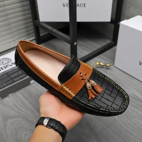 Replica Versace Leather Shoes For Men #1416940 $76.00 USD for Wholesale