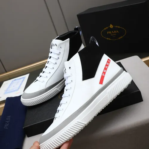 Replica Prada High Top Shoes For Men #1417142 $85.00 USD for Wholesale