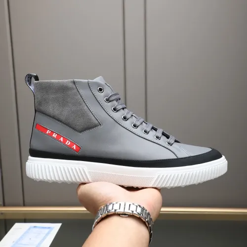 Replica Prada High Top Shoes For Men #1417143 $85.00 USD for Wholesale