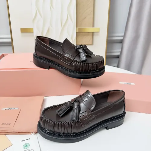 Cheap MIU MIU Leather Shoes For Women #1417426, $$108.00 USD On MIU MIU Leather Shoes
