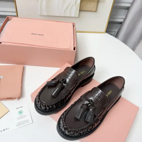 Replica MIU MIU Leather Shoes For Women #1417426 $108.00 USD for Wholesale
