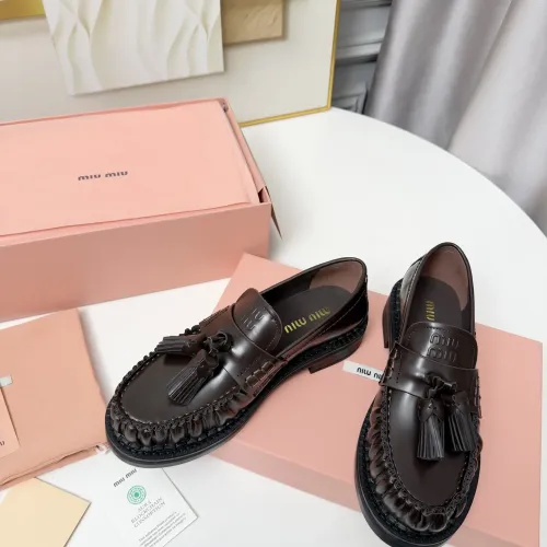 Replica MIU MIU Leather Shoes For Women #1417426 $108.00 USD for Wholesale