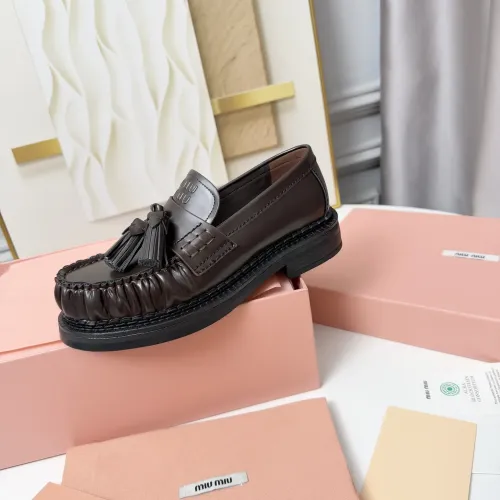 Replica MIU MIU Leather Shoes For Women #1417426 $108.00 USD for Wholesale