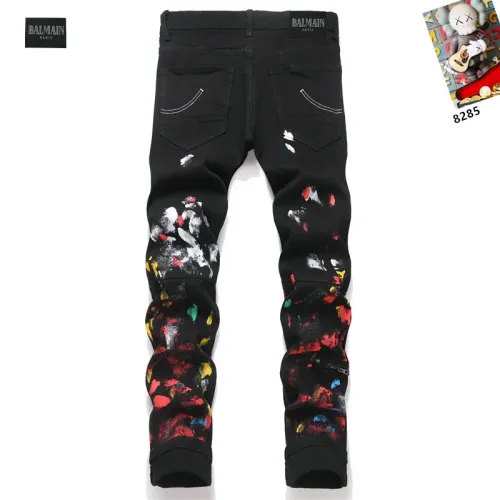 Replica Balmain Jeans For Men #1417704 $48.00 USD for Wholesale
