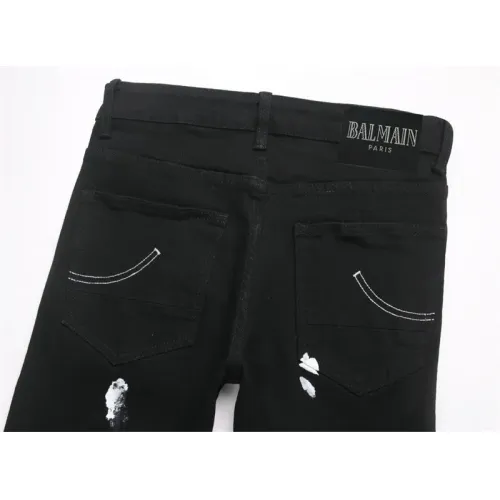 Replica Balmain Jeans For Men #1417704 $48.00 USD for Wholesale