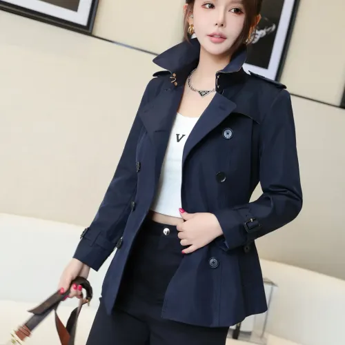 Replica Burberry Trench Coat Long Sleeved For Women #1419514 $160.00 USD for Wholesale