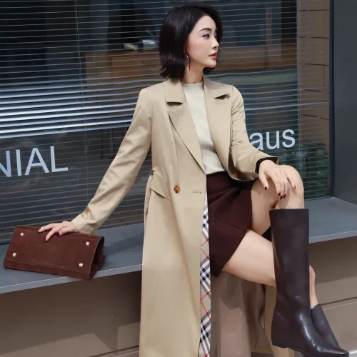 Replica Burberry Trench Coat Long Sleeved For Women #1419552 $170.00 USD for Wholesale