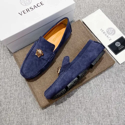 Replica Versace Leather Shoes For Men #1423062 $80.00 USD for Wholesale