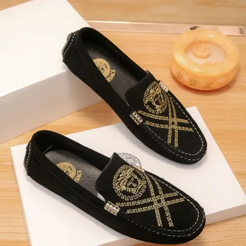 Replica Versace Leather Shoes For Men #1423098 $76.00 USD for Wholesale