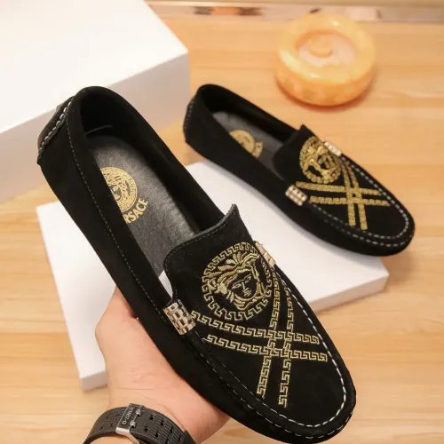 Replica Versace Leather Shoes For Men #1423098 $76.00 USD for Wholesale