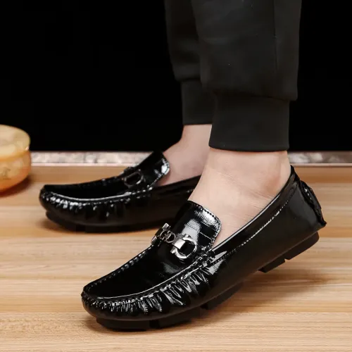 Replica Salvatore Ferragamo Leather Shoes For Men #1423111 $76.00 USD for Wholesale