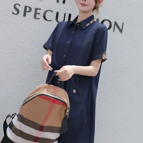Replica Burberry Dresses Short Sleeved For Women #1423758 $76.00 USD for Wholesale