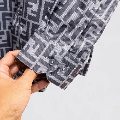 Replica Fendi Shirts Long Sleeved For Men #1430139 $80.00 USD for Wholesale