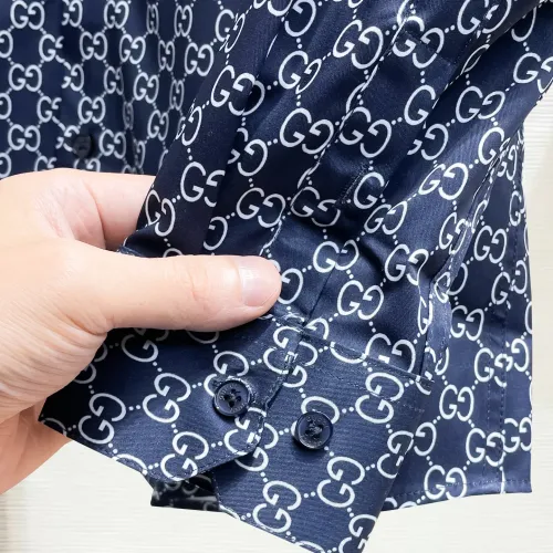 Replica Gucci Shirts Long Sleeved For Men #1430144 $80.00 USD for Wholesale