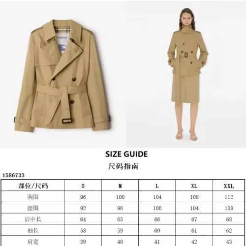 Replica Burberry Trench Coat Long Sleeved For Women #1431473 $160.00 USD for Wholesale