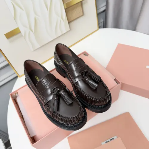 Replica MIU MIU Leather Shoes For Women #1431850 $108.00 USD for Wholesale
