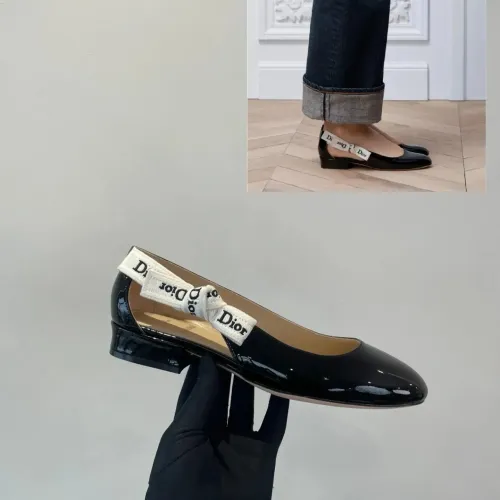 Replica Christian Dior Flat Shoes For Women #1432124 $92.00 USD for Wholesale