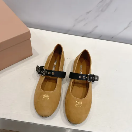 Replica MIU MIU Flat Shoes For Women #1432291 $96.00 USD for Wholesale