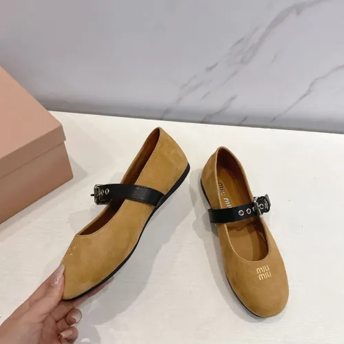 Replica MIU MIU Flat Shoes For Women #1432291 $96.00 USD for Wholesale