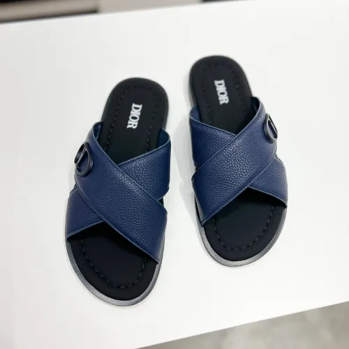 Replica Christian Dior Slippers For Men #1433218 $60.00 USD for Wholesale