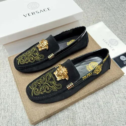 Cheap Versace Leather Shoes For Men #1433298, $$85.00 USD On Versace Leather Shoes