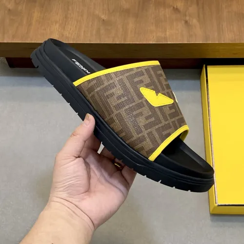Replica Fendi Slippers For Men #1433355 $60.00 USD for Wholesale